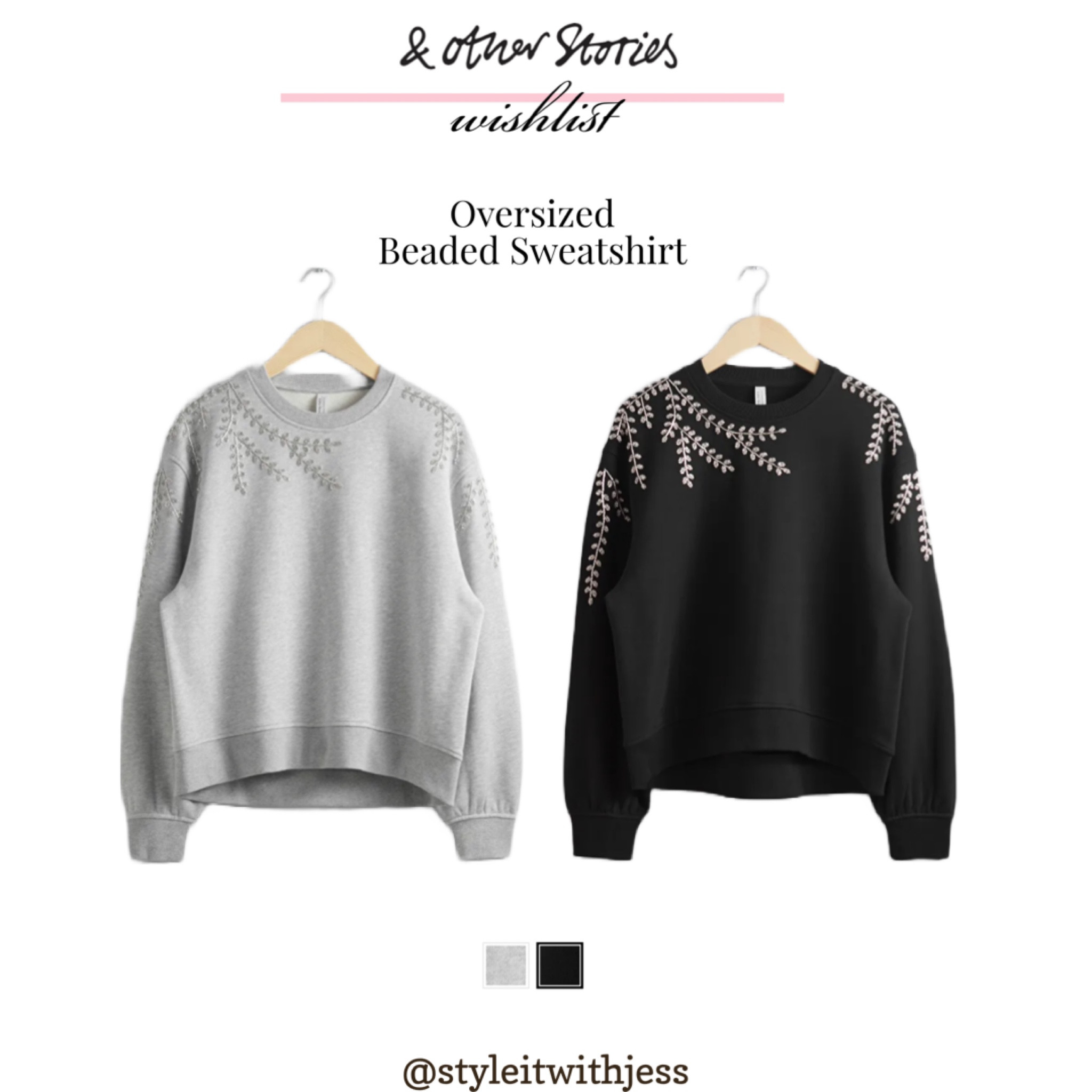 & other stories: Oversized Beaded Sweatshirt 🩶🖤

#LTKover40 #LTKSeasonal #LTKstyletip
