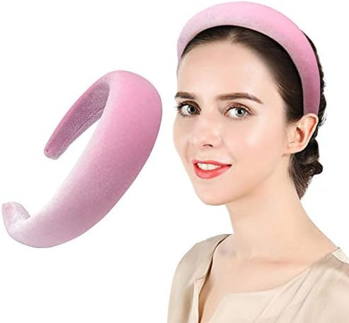 Padded Headbands Fashion Women Thick Velvet 90s Hair Accessories Head Band Fashion Headwear Wide ... | Amazon (US)