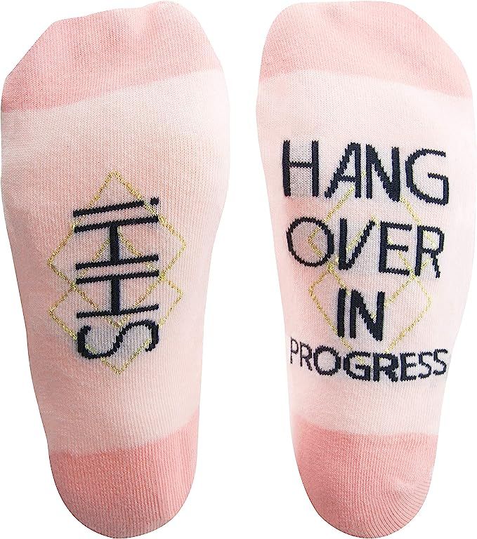 Pavilion Gift Company Shh Hangover in Progress-Pink & Gold Humorous Women's Socks, Pink, One Size | Amazon (US)