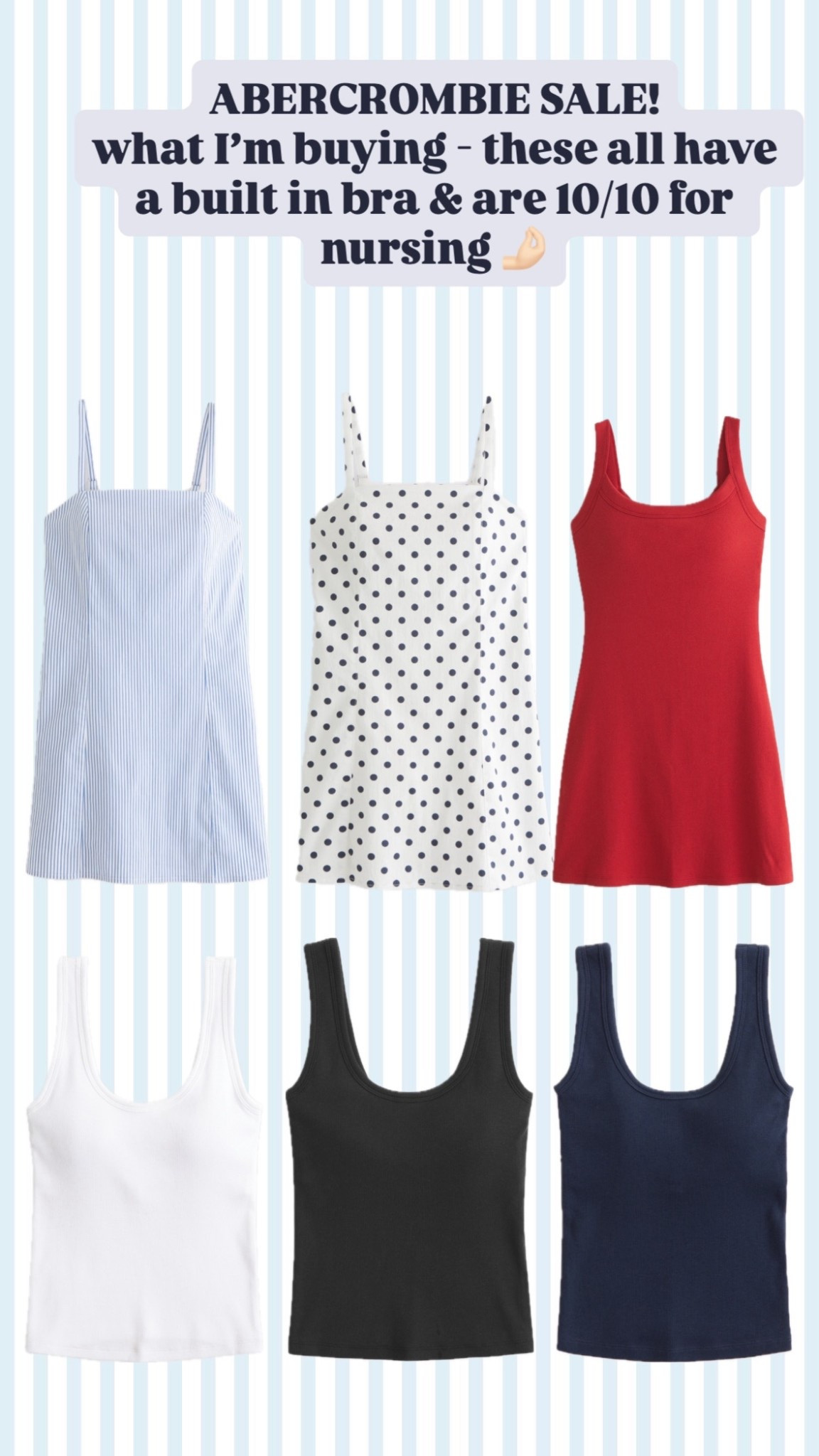 The best nursing friendly dresses & tanks from Abercrombie!! 

#LTKBump #LTKmomlife #LTKBaby
