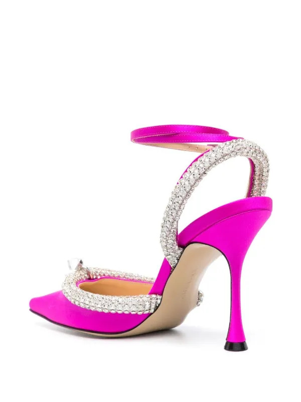 Georgia 100mm crystal-embellished satin pumps | Farfetch Global