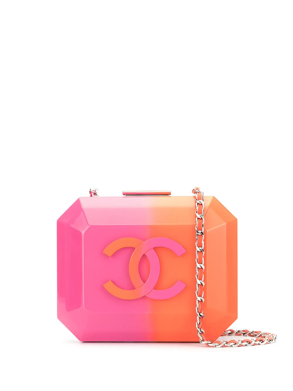 CHANEL Pre-Owned structured logo crossbody bag - Pink | Farfetch Global