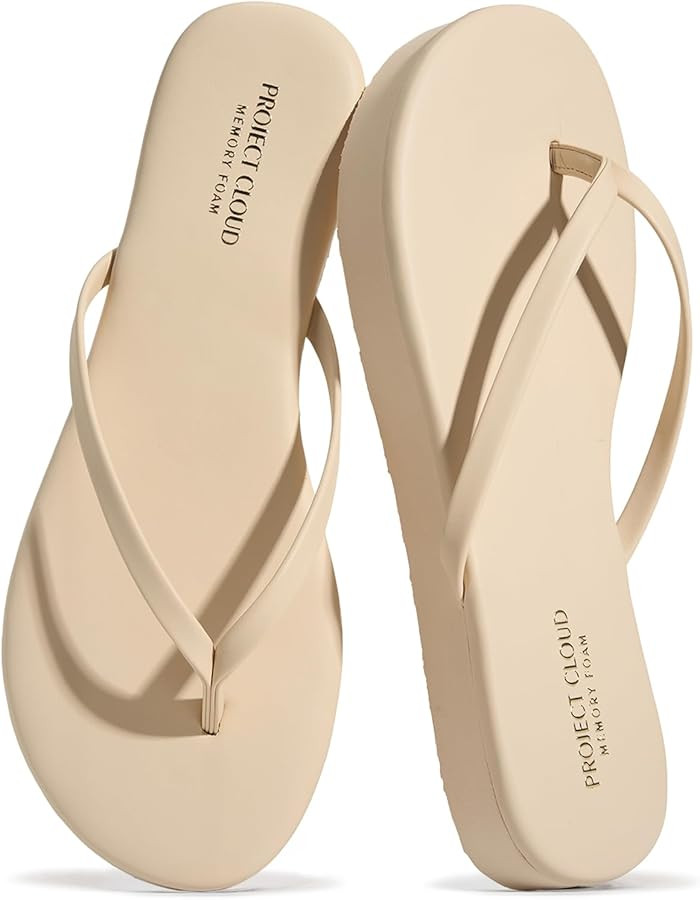 Project Cloud Platform Sandals Women - Memory Foam Insole Flip Flops and Lightweight Womens Sanda... | Amazon (US)