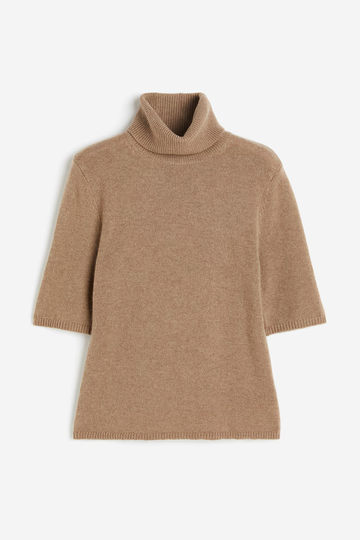 Cashmere polo-neck top - Dark beige - Ladies | H&M GB | H&M (UK, MY, IN, SG, PH, TW, HK)
