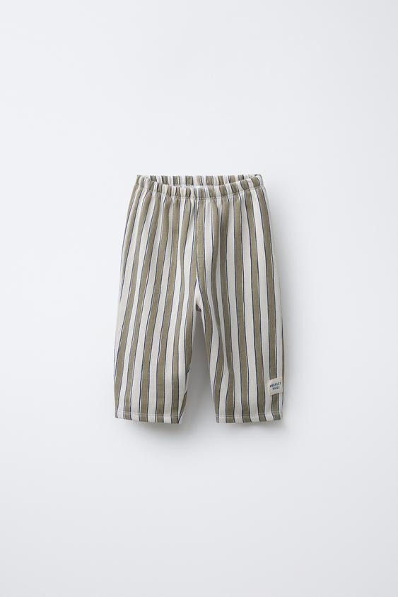 STRIPED BAGGY PANTS WITH LABEL | Zara US