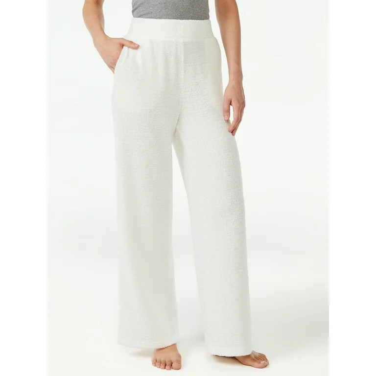 Joyspun Women's and Women's Plus Chenille Wide Leg Pajama Pants, Sizes up to 3X | Walmart (US)