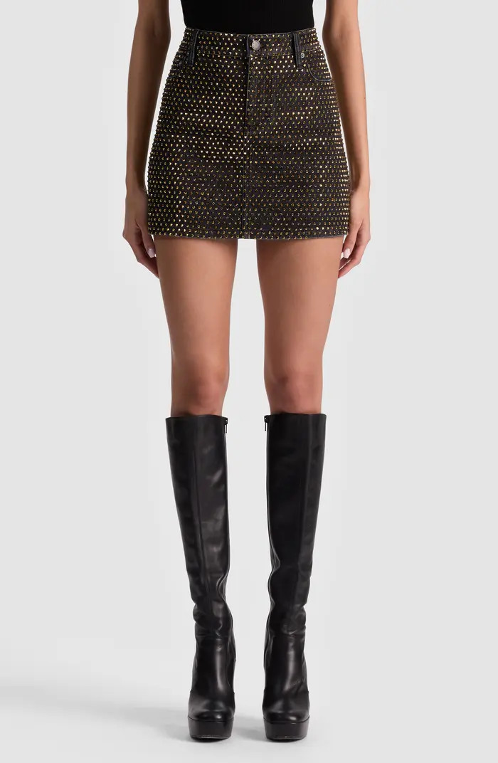 Joss Embellished Denim Miniskirt | Nordstrom