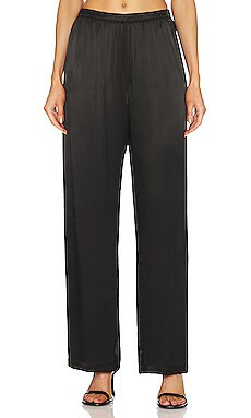 Enza Costa Satin High Waist Wide Leg in Black from Revolve.com | Revolve Clothing (Global)