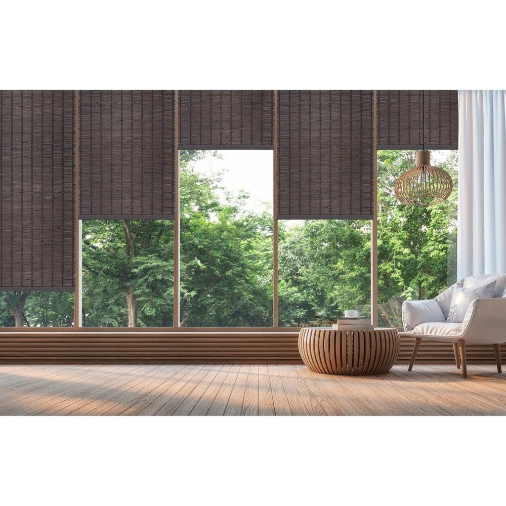 72"x36" Cordless Bamboo Roll Up Light Filtering Window Blinds Brown - Achim | Target