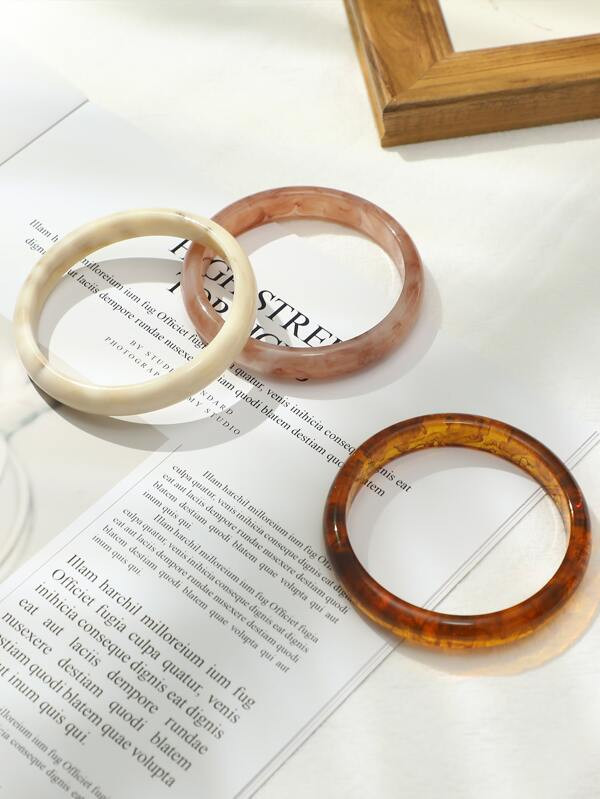 3pcs Resin Bangle | SHEIN