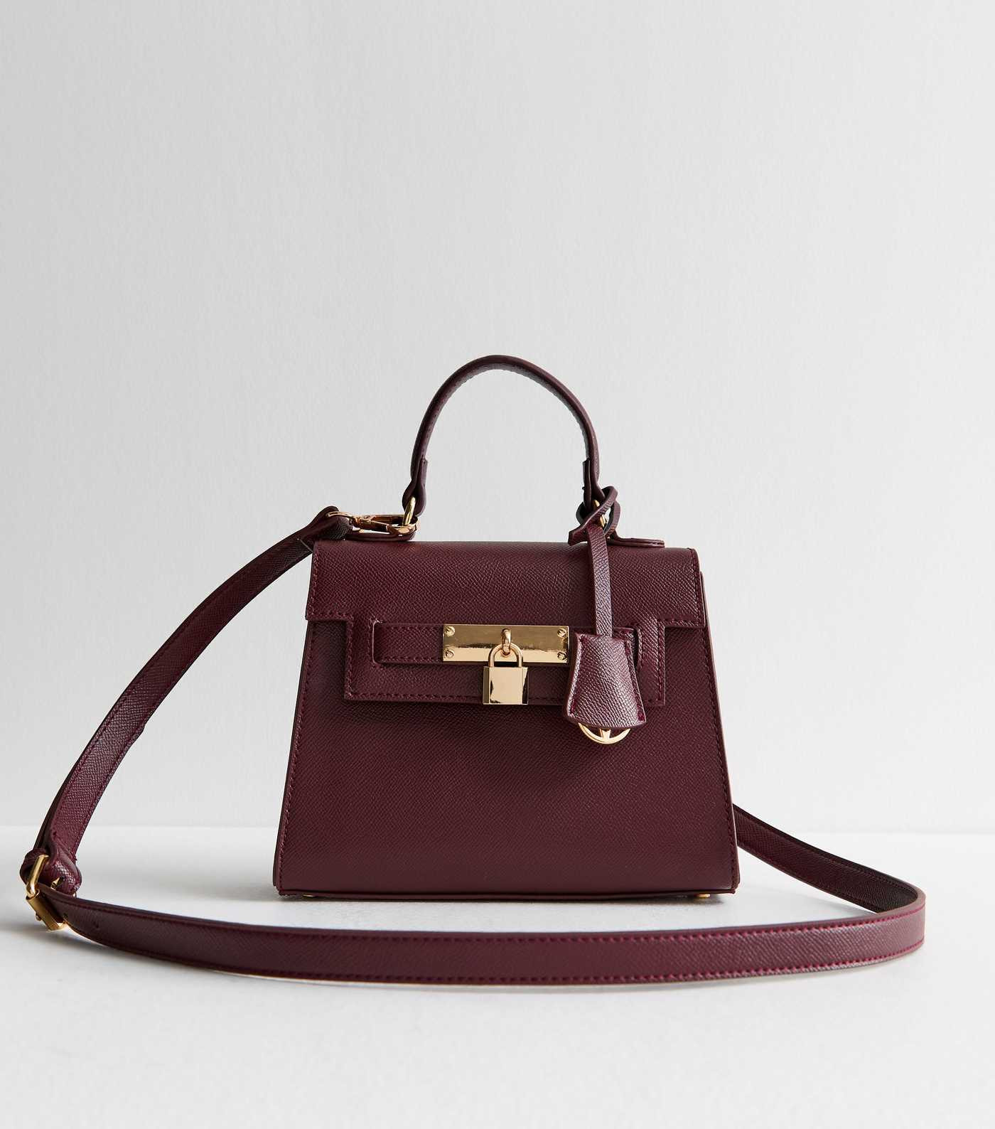 Burgundy Leather-Look Top Handle Crossbody Bag
						
						Add to Saved Items
						Remove from ... | New Look (UK)