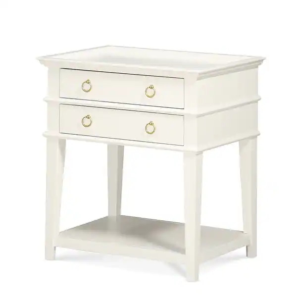 Collette White 2-Drawer Tray Top Nightstand by Greyson Living | Bed Bath & Beyond