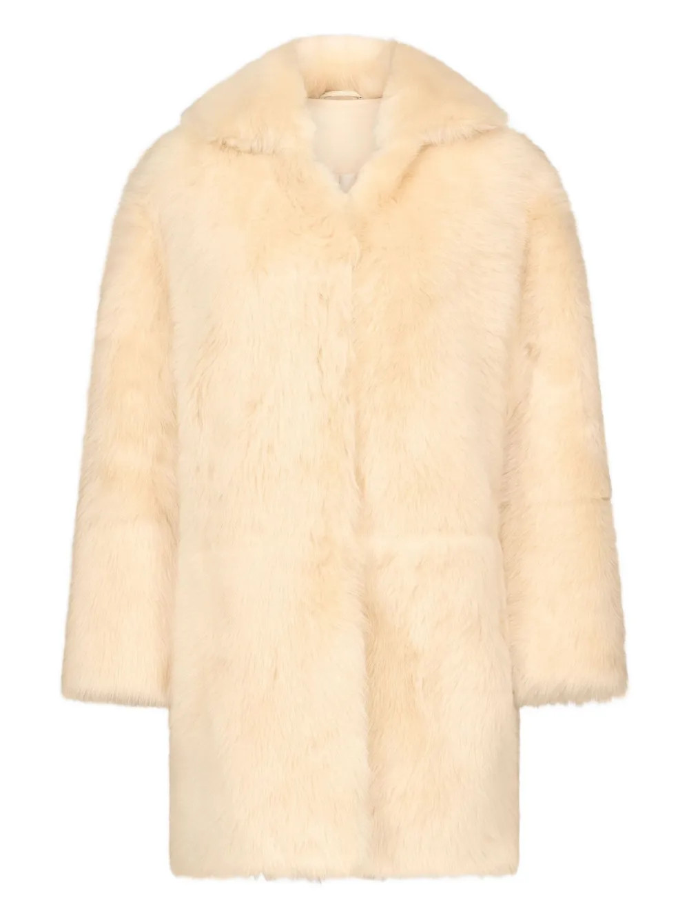 LouLou De Saison RUBEN spread-collar lamb-fur Coat | Neutrals | FARFETCH | Farfetch Global