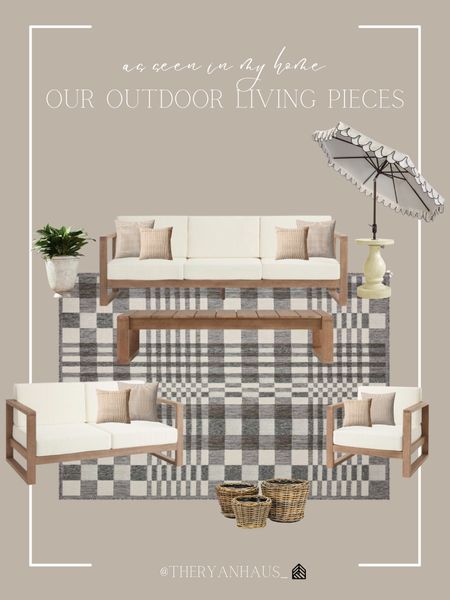 Our home outdoor living pieces! These pieces are all affordable so you can easily repeat this exact look for your own home! 

Outdoor living, patio furniture, world market, Walmart, rugs USA, outdoor rugs, umbrella, planters, home decor 

#LTKFind #LTKhome #LTKSeasonal