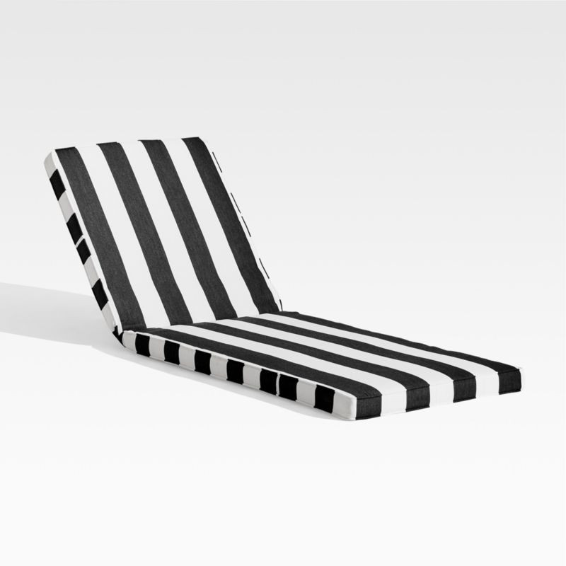 Regatta Cabana Stripe Black Sunbrella Chaise Cushion + Reviews | Crate and Barrel | Crate & Barrel