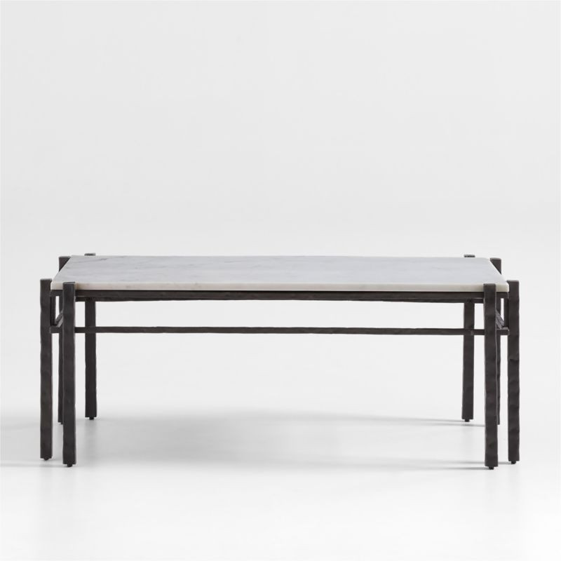 Serra Rectangular White Marble Coffee Table | Crate & Barrel | Crate & Barrel