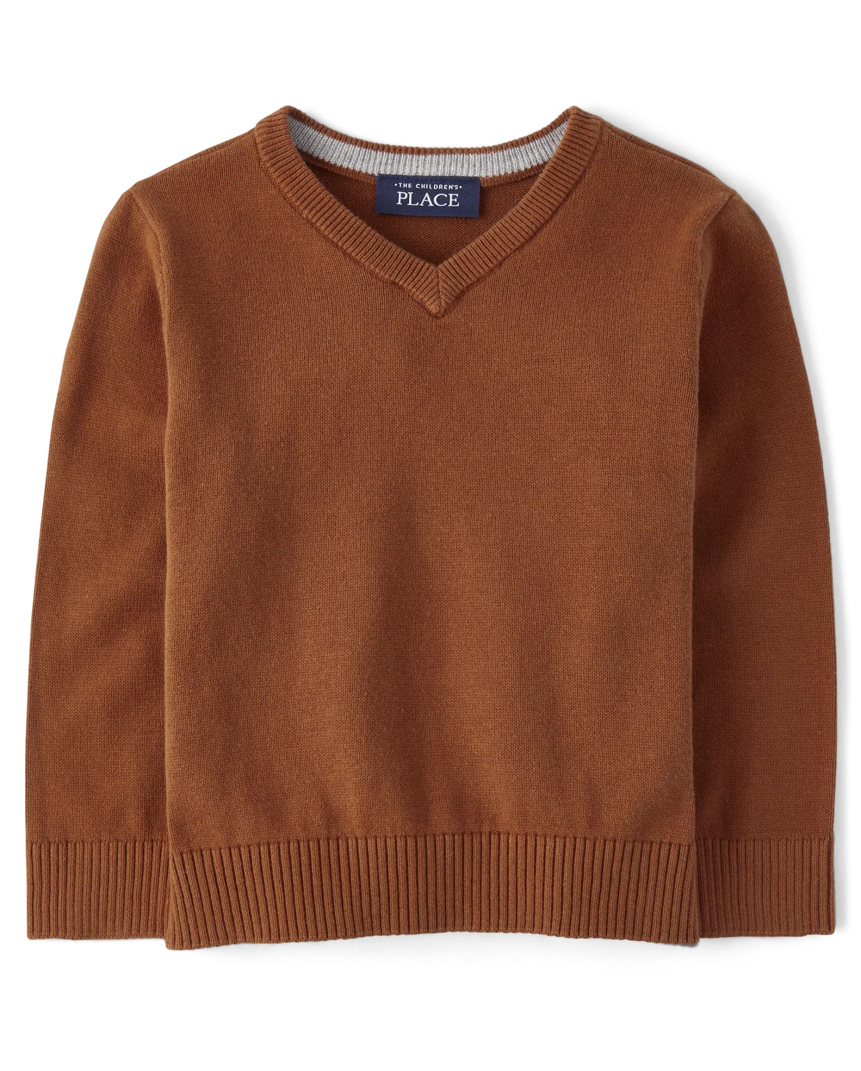 Baby And Toddler Boys V Neck Sweater - ginger bread | The Children's Place