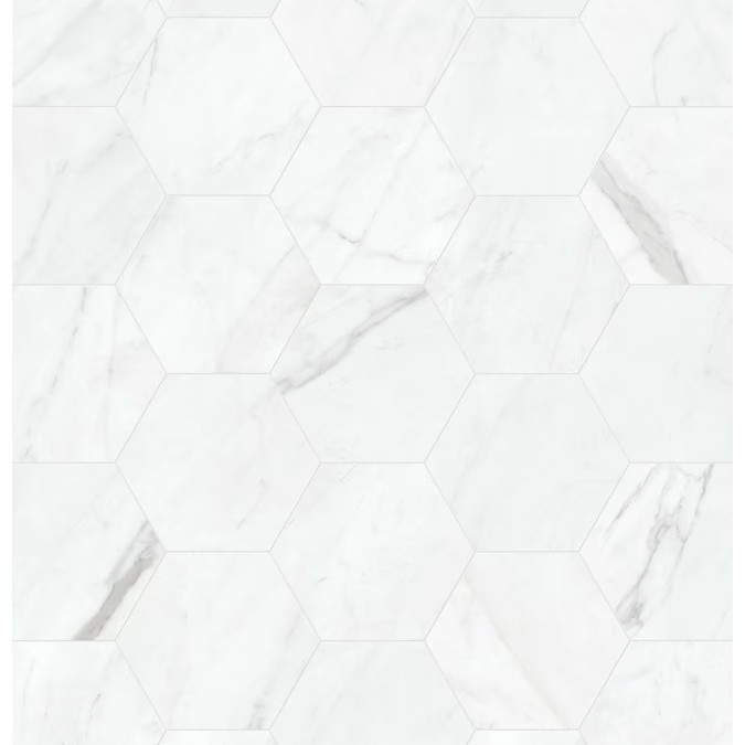 Satori Regent Carrara Nevoso Hexagon 8-in x 10-in Matte Porcelain Floor and Wall Tile (0.44-sq. f... | Lowe's