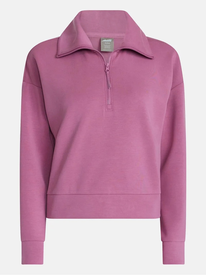 Avia Women's and Women's Plus Quarter-Zip ScubaKnit Pullover, Sizes XS-4X | Walmart (US)