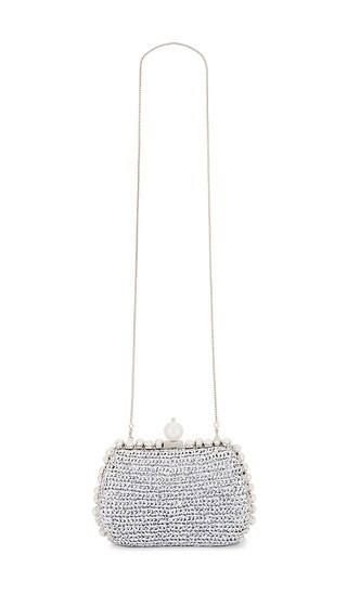 Amelie Metallic Clutch in Silver | Revolve Clothing (Global)