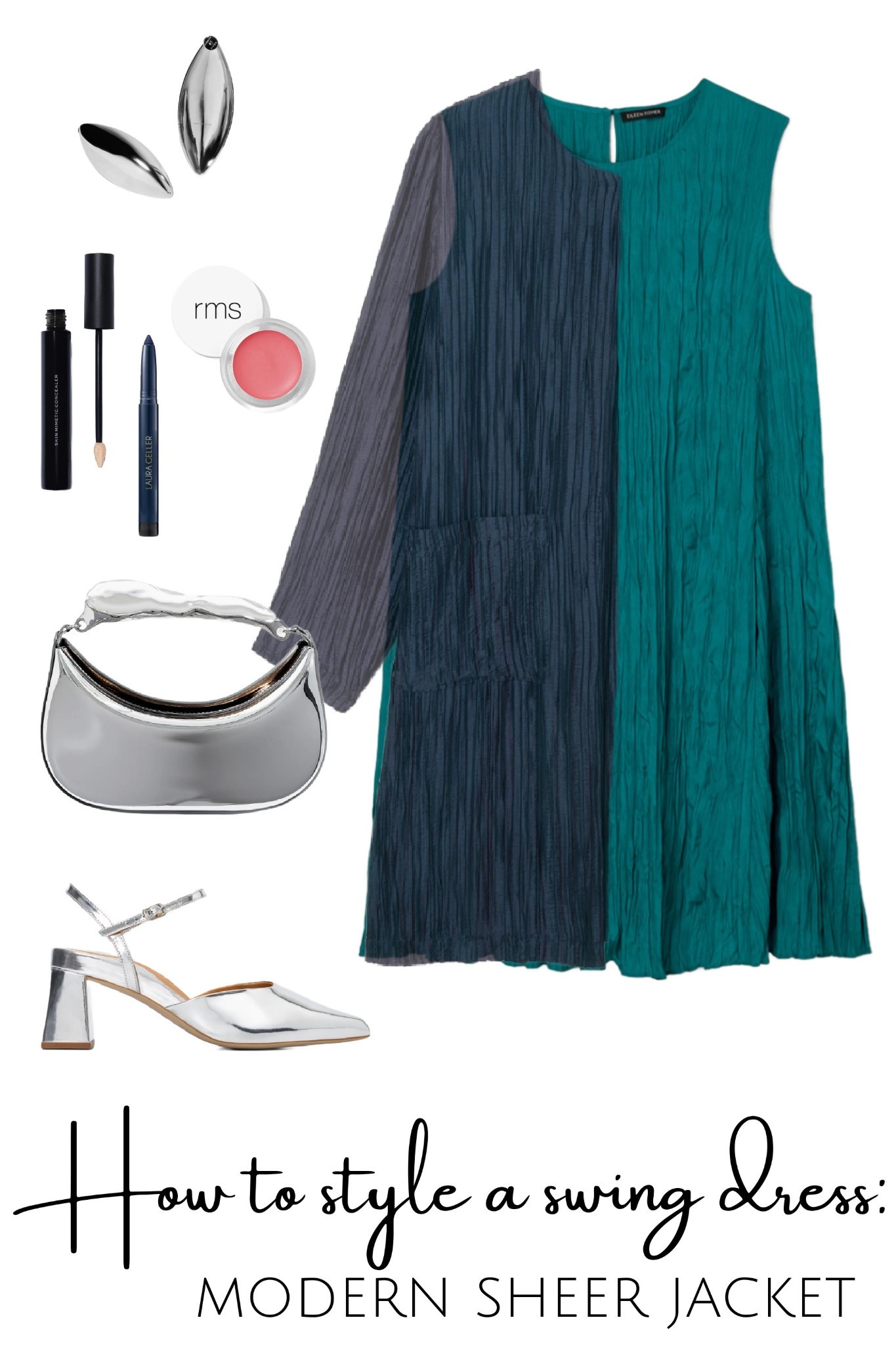 How to style a Swing Dress with a sheer jacket. @RMS Beauty @MAKE Beauty @Dillards Inc. 

#LTKMidsize #LTKSeasonal #LTKOver40