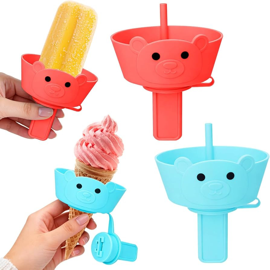 AIERSA 2-in-1 Silicone Popsicle & Ice Cream Holders for Kids, Reusable Popsicle Holder for Toddle... | Amazon (US)