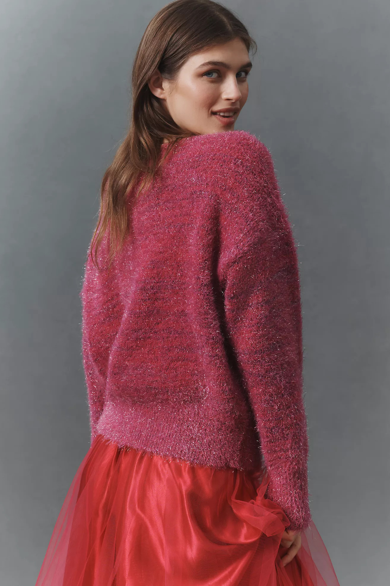 By Anthropologie Long-Sleeve Boatneck Tinsel Sweater | Anthropologie (US)