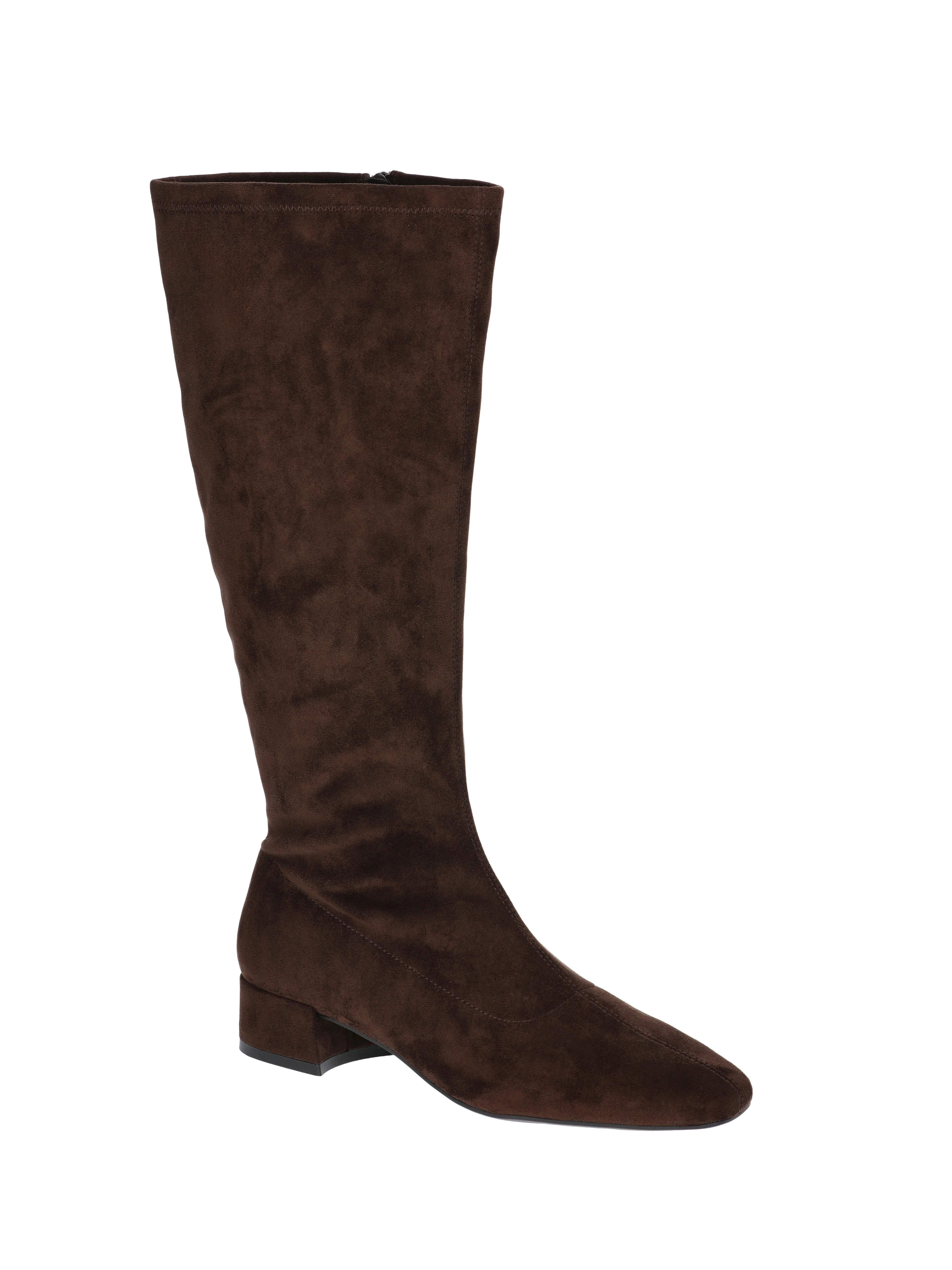 Scoop Women's Faux Suede Knee High Stretch Block Heel Boots (Wide Width Available) | Walmart (US)