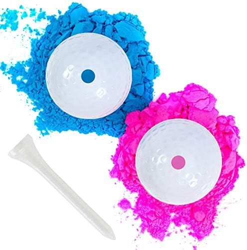 Gender Reveal Golf Balls | One Pink, One Blue + Wooden Tee Included | Best Gift for Expecting Parent | Amazon (US)