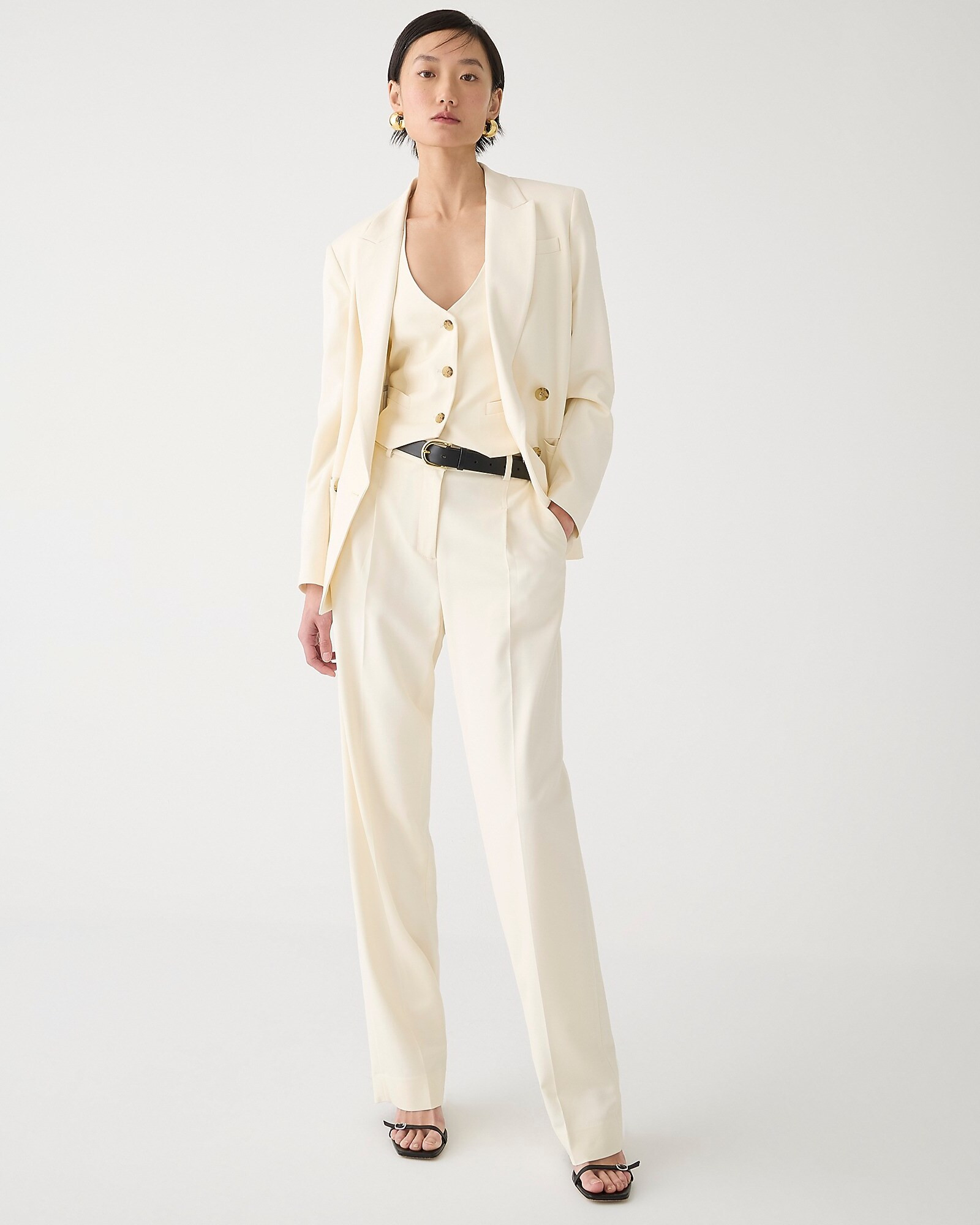 Wide-leg essential pant in city twill | J. Crew US