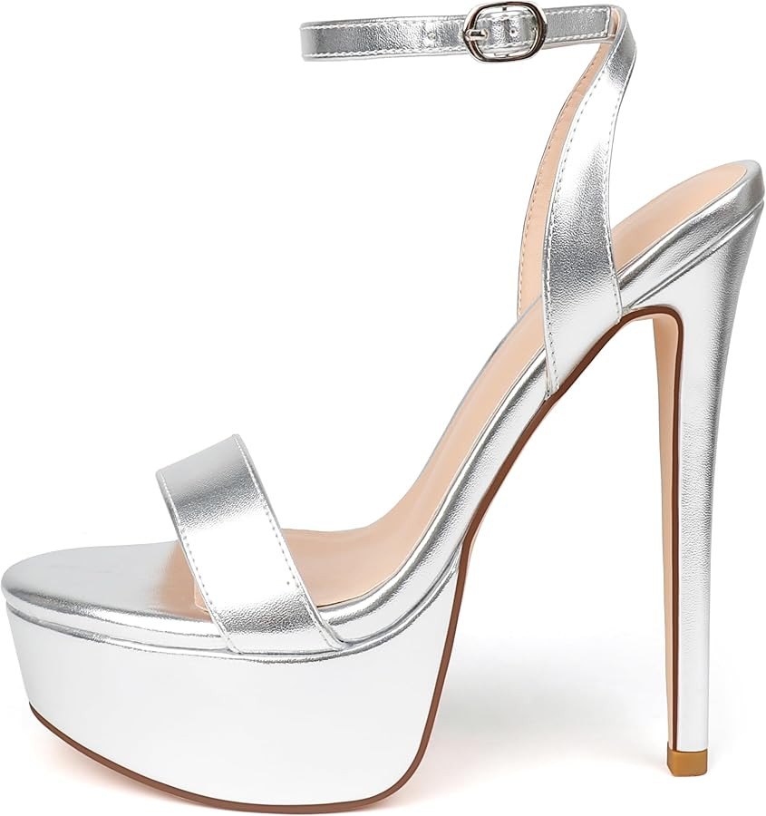 MERUMOTE Women's Platform Heels Sky High Heel Sandals Party Bridal Evening Shoes | Amazon (US)