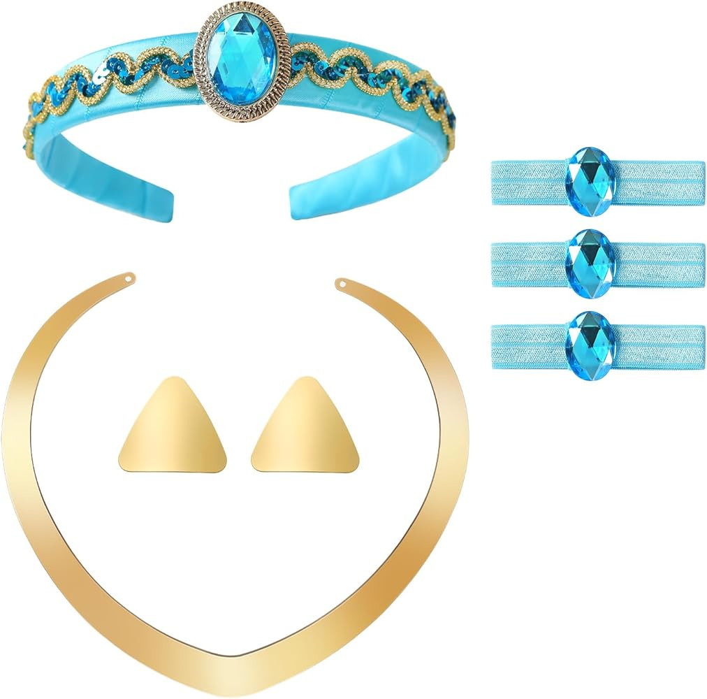 JiaDuo Princess Costume Accessories Set Women Girls Halloween Dress Up Headband Hair Ties | Amazon (US)