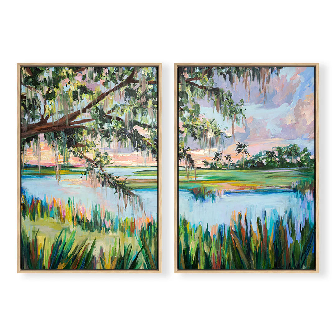 Under the Oak Split by Annie Howell | Fine Abstract Art Prints | Urban Garden Prints