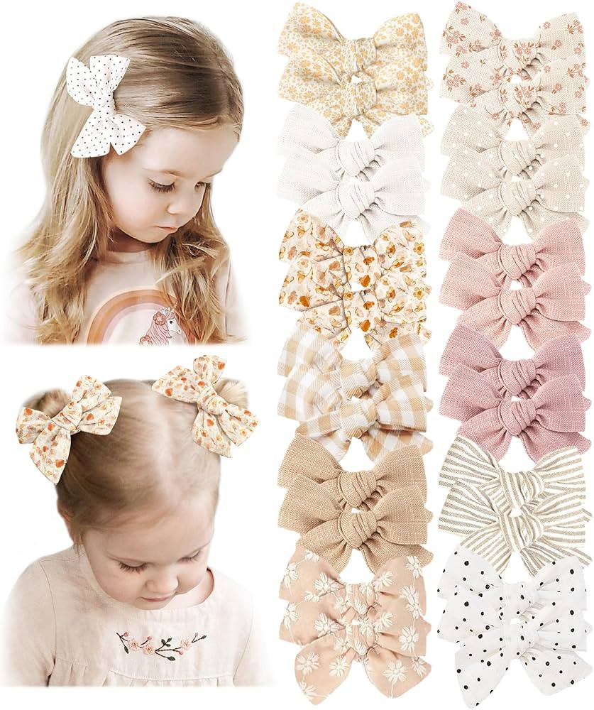 24 PACK Baby Girls Hair Bows Clips Hair Barrettes Accessory for Babies Infant Toddlers Kids in Pa... | Amazon (US)