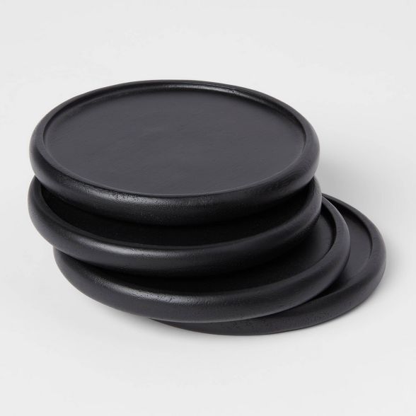 4pk Acacia Modern Coasters Black - Threshold™ | Target