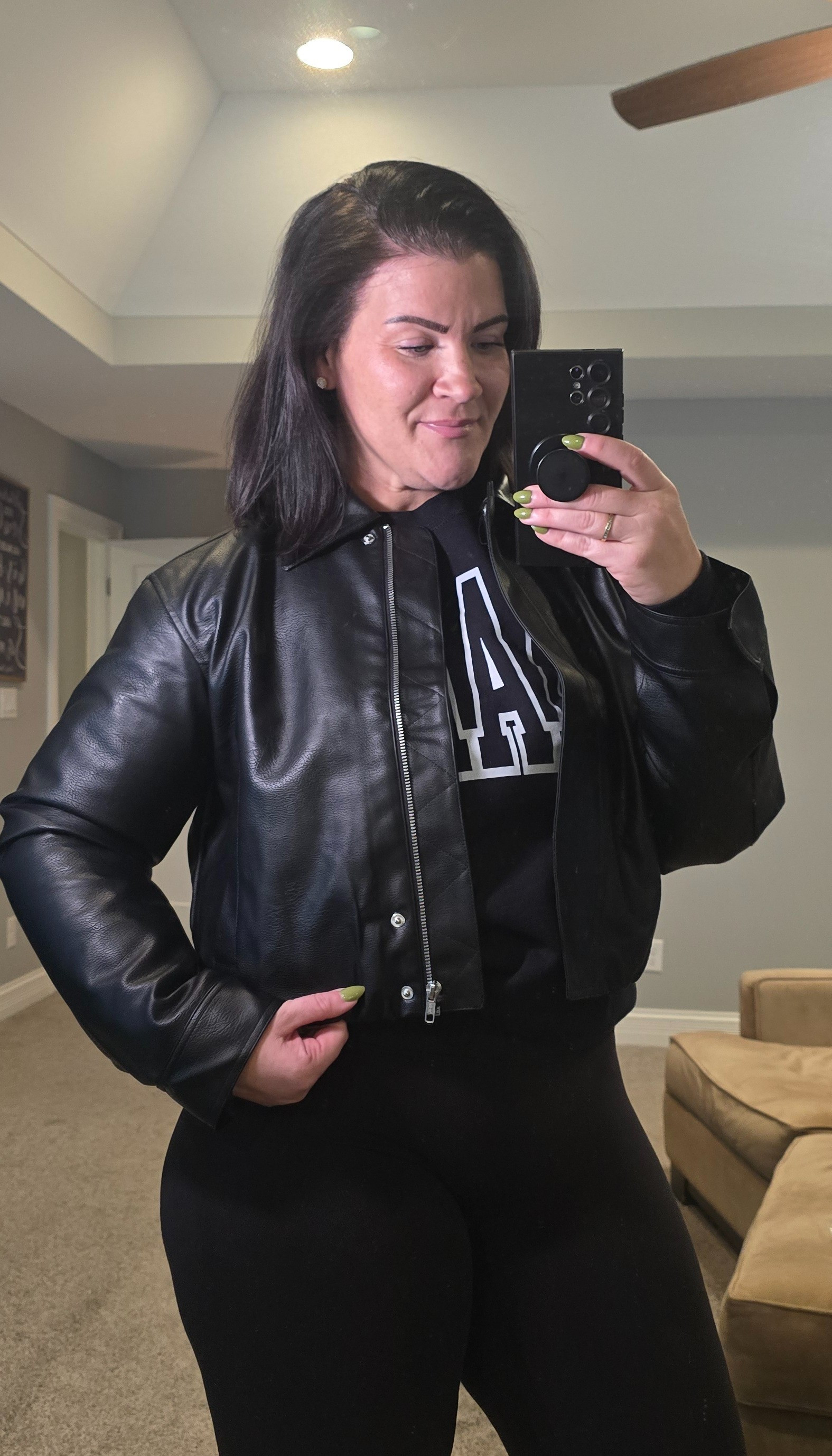 I stumbled on this jacket on accident and I am so glad I did! This cropped faux leather jacket is stylish and timeless! Get your true size!

#LTKCyberWeek #LTKOver40 #LTKMidsize