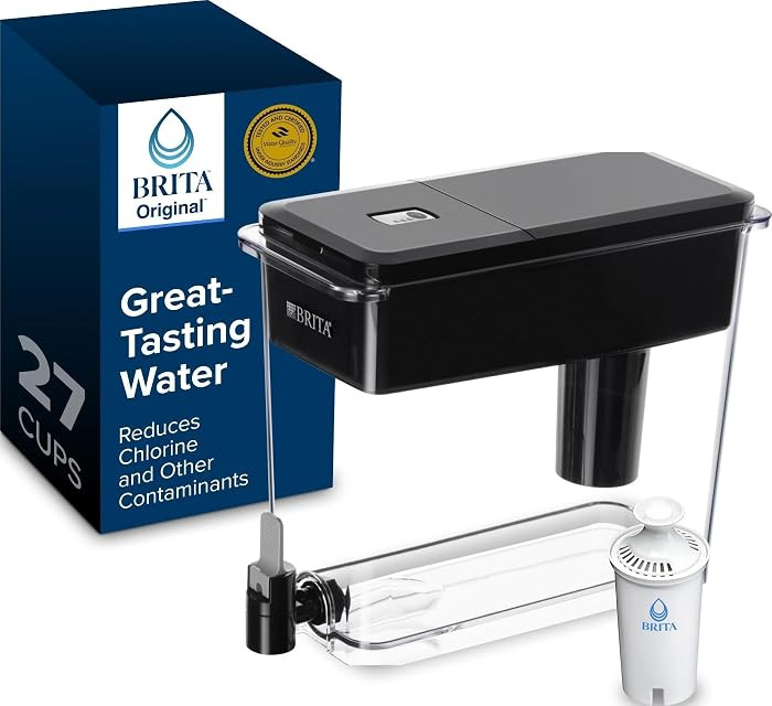 Brita X-Large 27 Cup Water Dispenser, Includes 1 Filter, Black | Amazon (US)