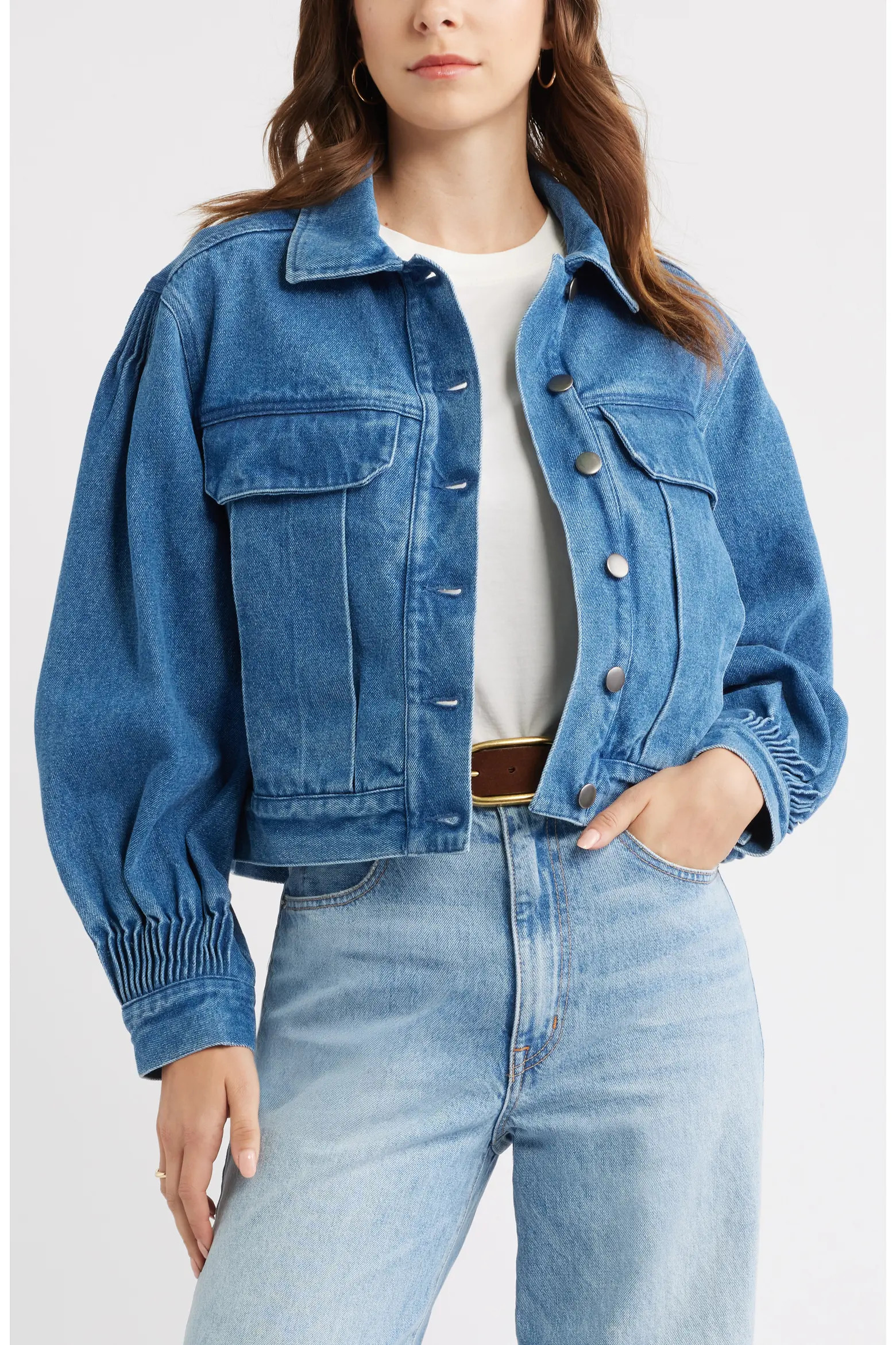 Pintucked Denim Jacket (Women) | Nordstrom | Nordstrom