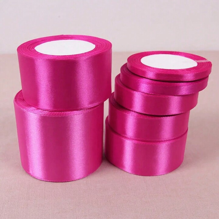 1 Roll Pink Polyester Satin Ribbon, Gift Boxes, Candy Boxes, Cake Boxes, Flowers Decor (Machine D... | SHEIN