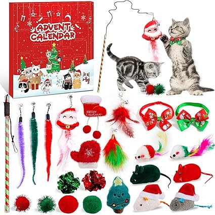 Cat Advent Calendar 2025, 24 Day Advent Calendar for Pets with Assorted Cat Interactive Toys Coun... | Amazon (US)
