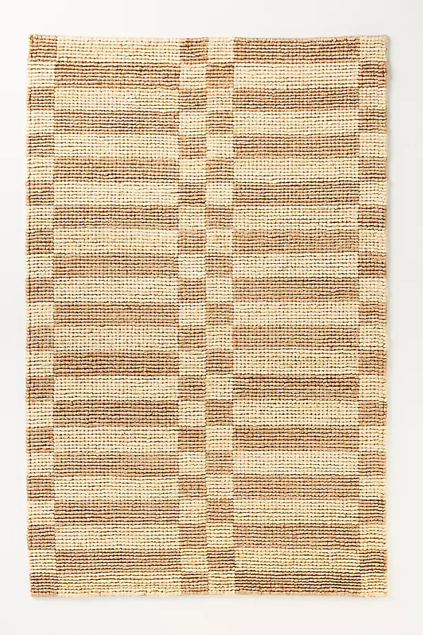 Looped Jute Checkered Rug | Anthropologie (US)