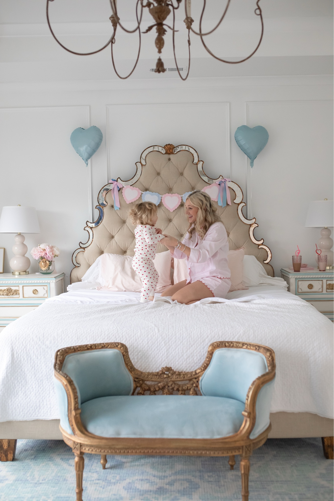 Valentine’s day pajamas
Valentines day decor
Embroidered heart banner by little happies
Nightstands and settee (use code “chelsea10” for 10% off at lechateauatl
White and blue bedroom
Grandmillenial
Mom and son


#LTKFindsUnder100 #LTKFindsUnder50 #LTKHome