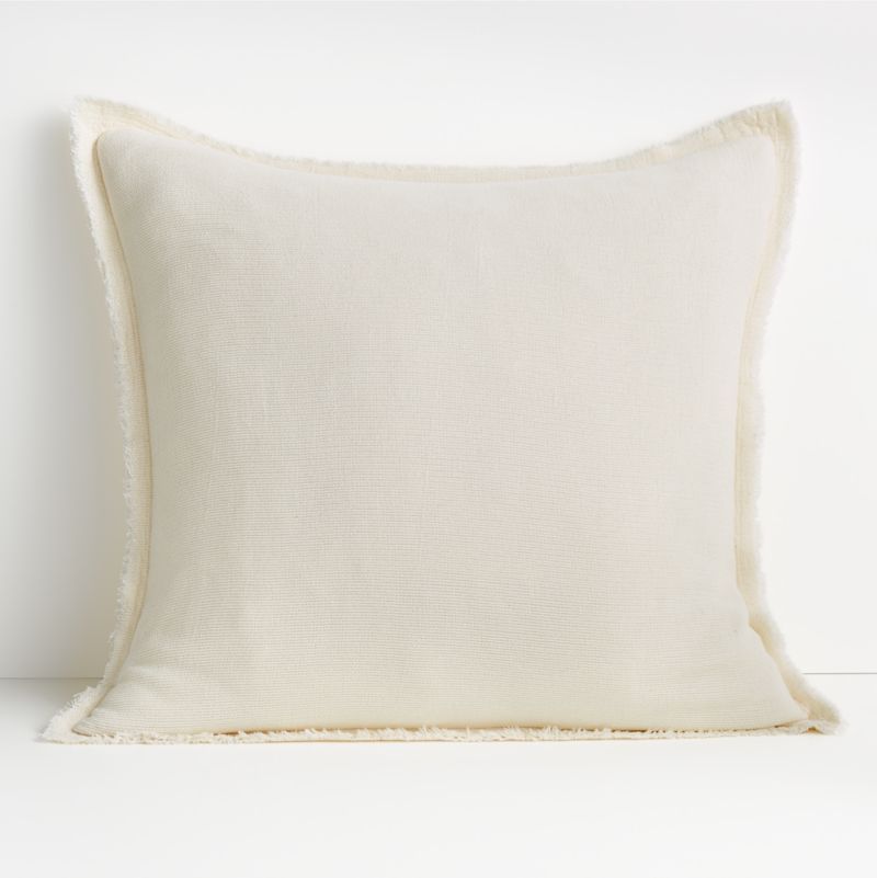 Olind 23" Cream Pillow with Feather-Down Insert + Reviews | Crate and Barrel | Crate & Barrel