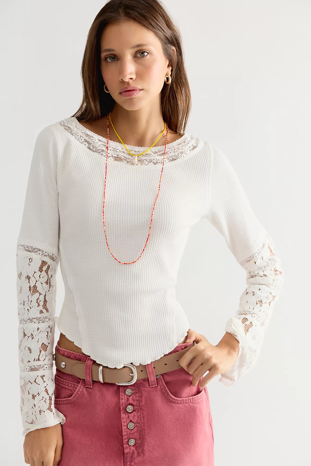 Amber Lace Cuff Long Sleeve Top | Free People (Global - UK&FR Excluded)