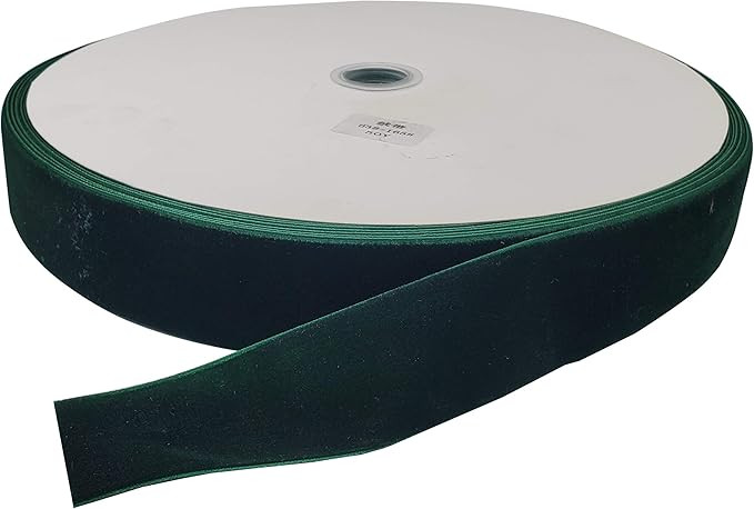 10 Yards Velvet Ribbon Spool(Dark Green, 1 1/2") | Amazon (US)