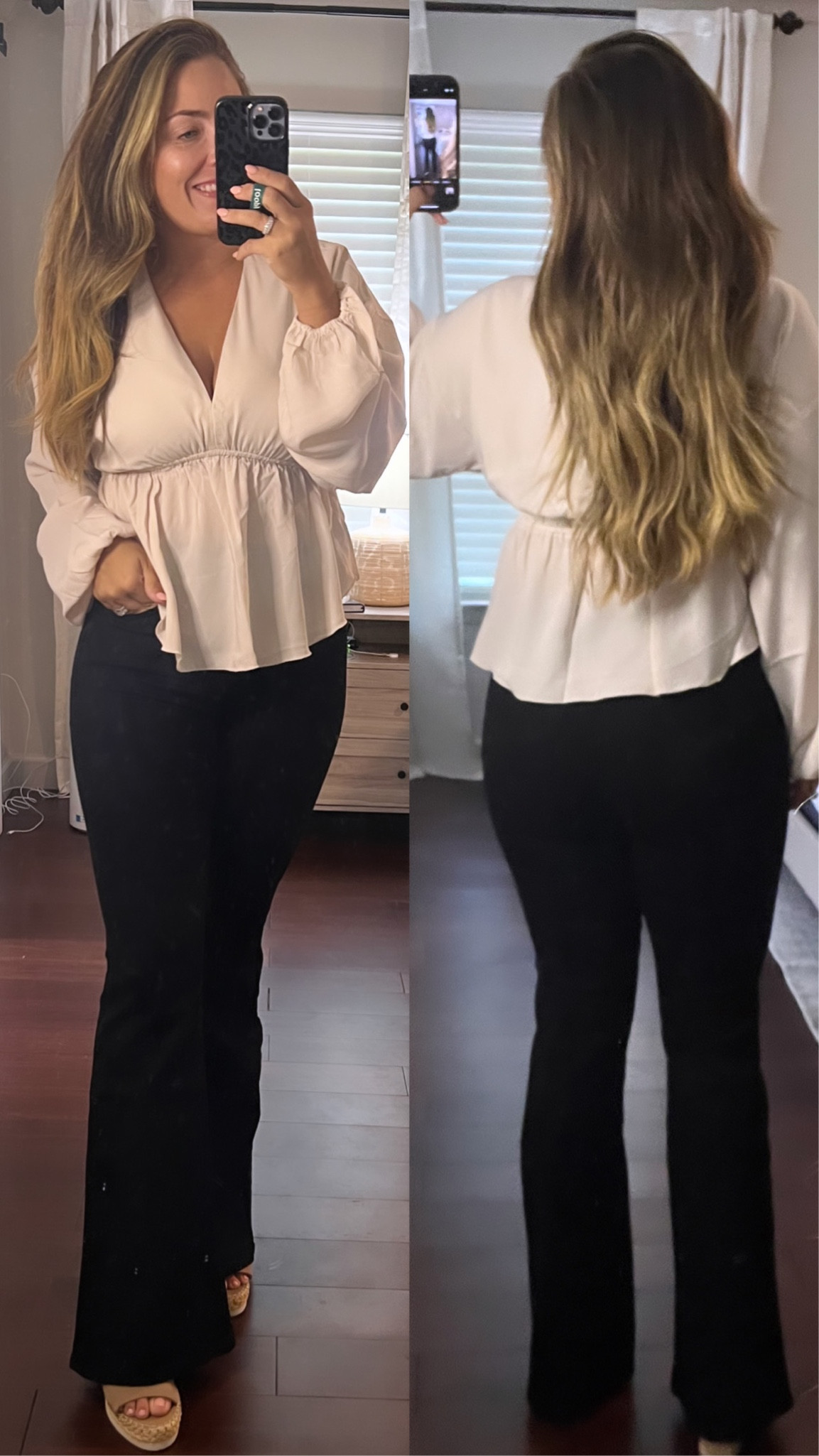 Very happy with these pieces. Amazing quality!

Abercrombie blouse - size medium
Black denim - size 27 tts
Wedge shoes - tts

Mirror selfie, try on, office outfits, office attire, teacher outfits, business attire 

#LTKfindsunder100 #LTKstyletip