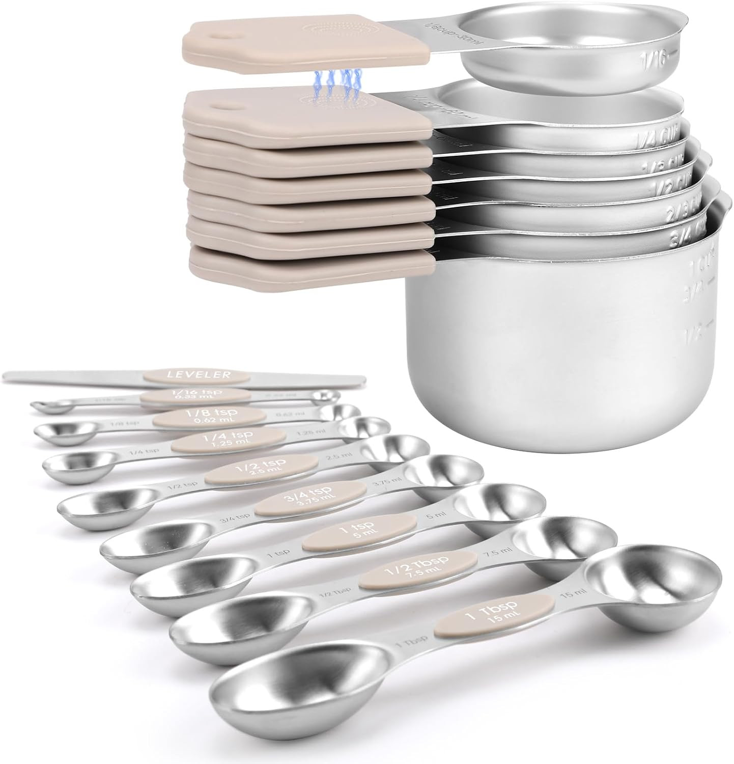 Magnetic Measuring Cups and Spoons Set-Heavy Duty 304 Stainless Steel | Amazon (US)