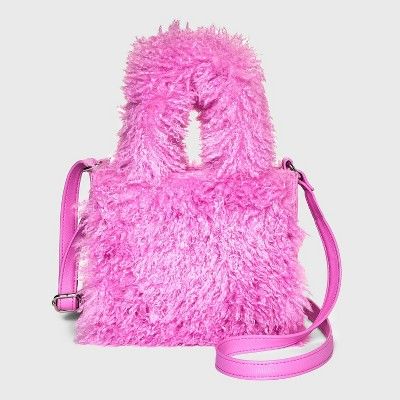 Faux Fur Mini Value Tote Crossbody Bag - Wild Fable™ Pink | Target