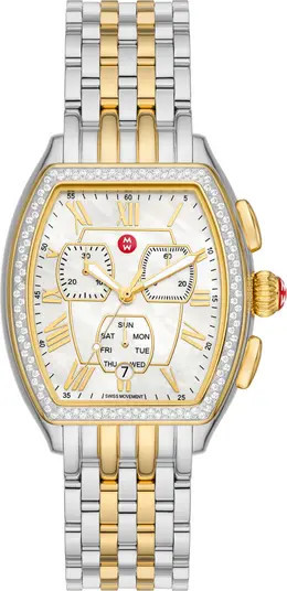 MICHELE Releve Diamond Chronograph Watch, 35 x 45mm | Nordstrom | Nordstrom