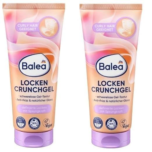 Locken Crunchgel von Balea, schwerelose Gel-Textur, Anti-Frizz, Curly Girl geeignet, ohne Silikon... | Amazon (DE)
